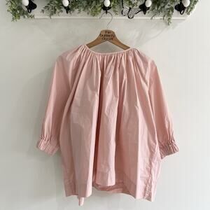 tuckernuck Pomander Place Pink Rosewater Larissa Ruffled 3/4 Sleeve Blouse Sz S